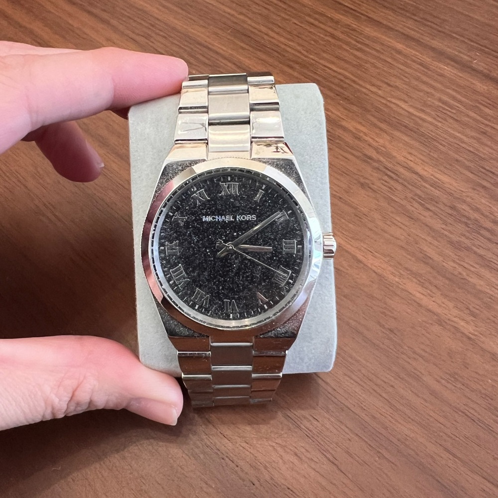 Michael Kors Silver Black Watch Classic Elegance